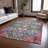 Machine Washable Indoor/Outdoor Xhevrie Teal Rug-523751237