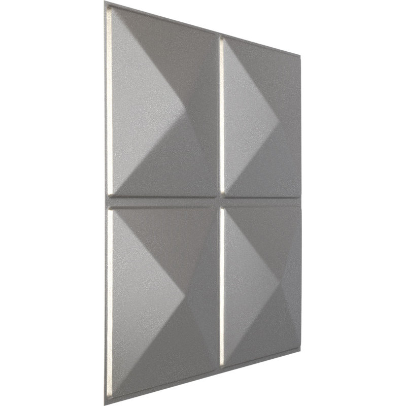 L 19 5/8 po x H 19 5/8 po Panneau mural décoratif 3D EnduraWall Richmond, acier foncé métallique (couvre 2,67 pieds carrés)