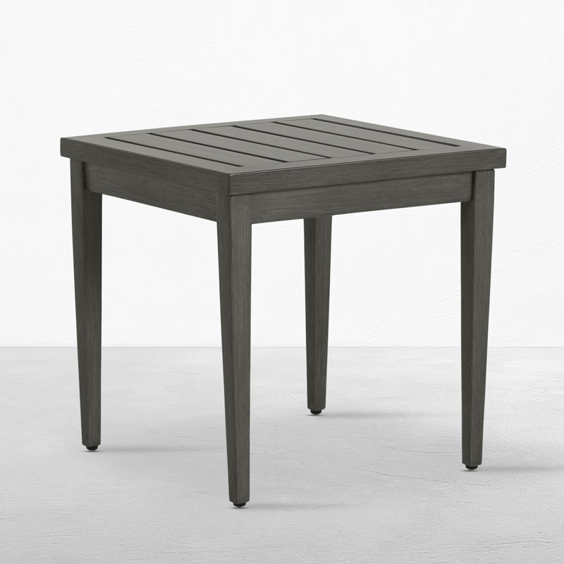 Brookings Wrought Aluminum Side Table, Slate Gray