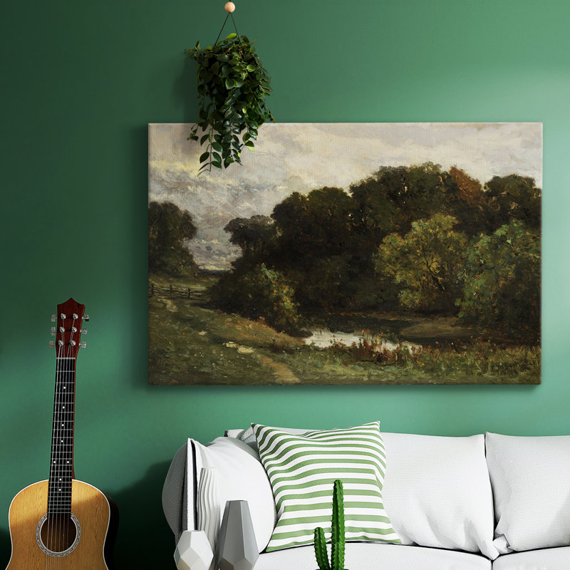 "Vintage Landscape - DLLX III" sur, Toile tendue, H 9 po x l 13 po x P 1,5 po
