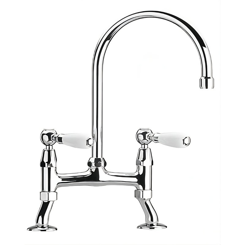 Tevere Cranked Leg Bridge Tap, Chrome