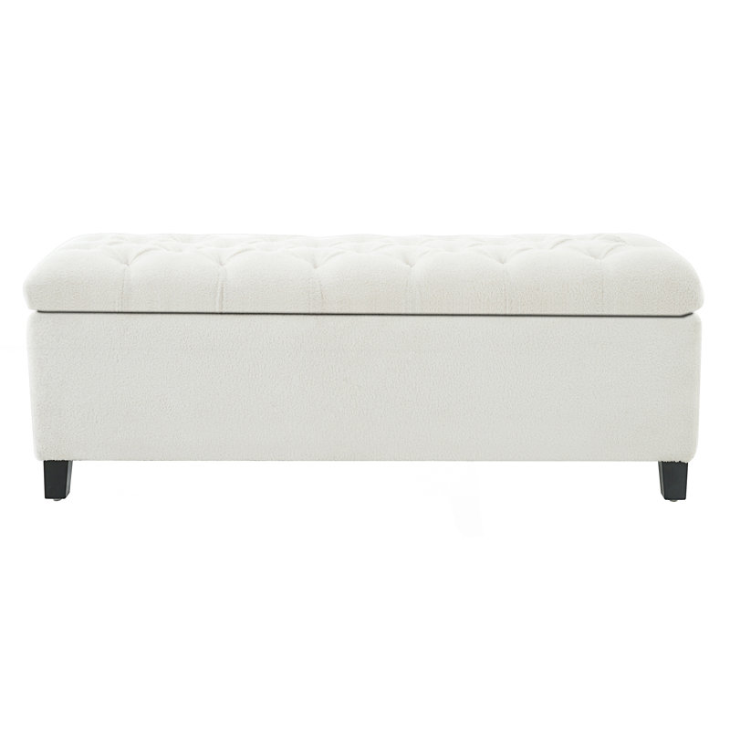 Élégant banc avec repose-pieds spacieux, Blanc