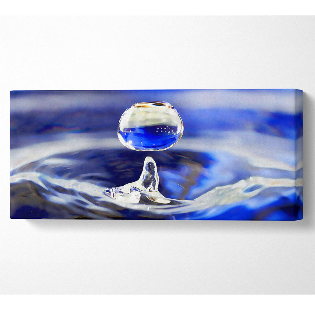 Blaue Wassertropfen Panoramaleinwand