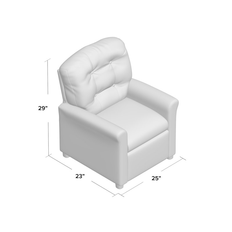 Cyinthia Kids 13'' Recliner Chair and Ottoman, Storm