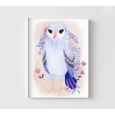Art mural oiseau mauve, décor de chambre d'enfant, bébé oiseau, art mural animal, idées de salle de jeux pour enfants, reproduction d'art de chambre de bébé, impression adorable animal 113861D