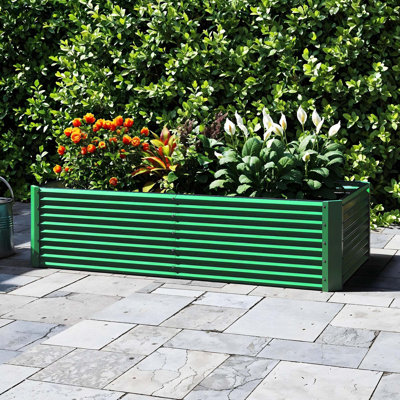 Green Metal Raised Garden Bed