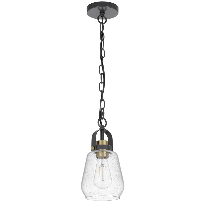 60W Alysoun metal pendant light with glass shade