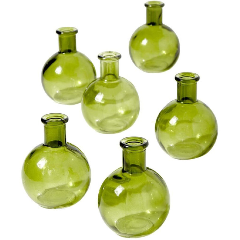 Ensemble de 6 vases de table en verre intérieur/extérieur Pendaray, Vert