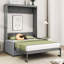 Lit escamotable mural en bois avec canapé-106408954-106408947