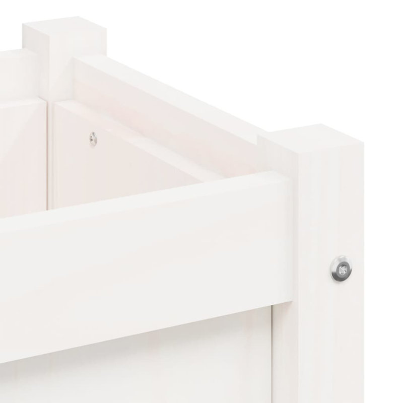 Venizelos Wood Planter Box, 31cm H x 90cm W x 31cm D, White