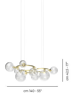 Puppet Ring Suspension 11 Smoky Transparent Matt Black Nickel G9 Ul, Crystal Transparent, Matte Gold