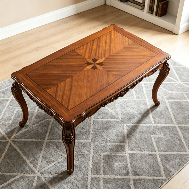 Table de salle à manger 59,06 "Chêne massif, H 30,71 po x l 59,06 po x P 35,43 po