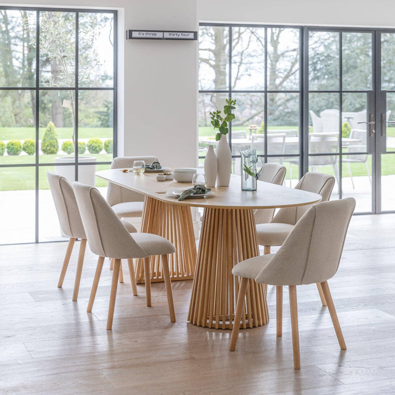 Hopley 6 - Person Dining Set, Pale Oak/Pale Oak/Sand