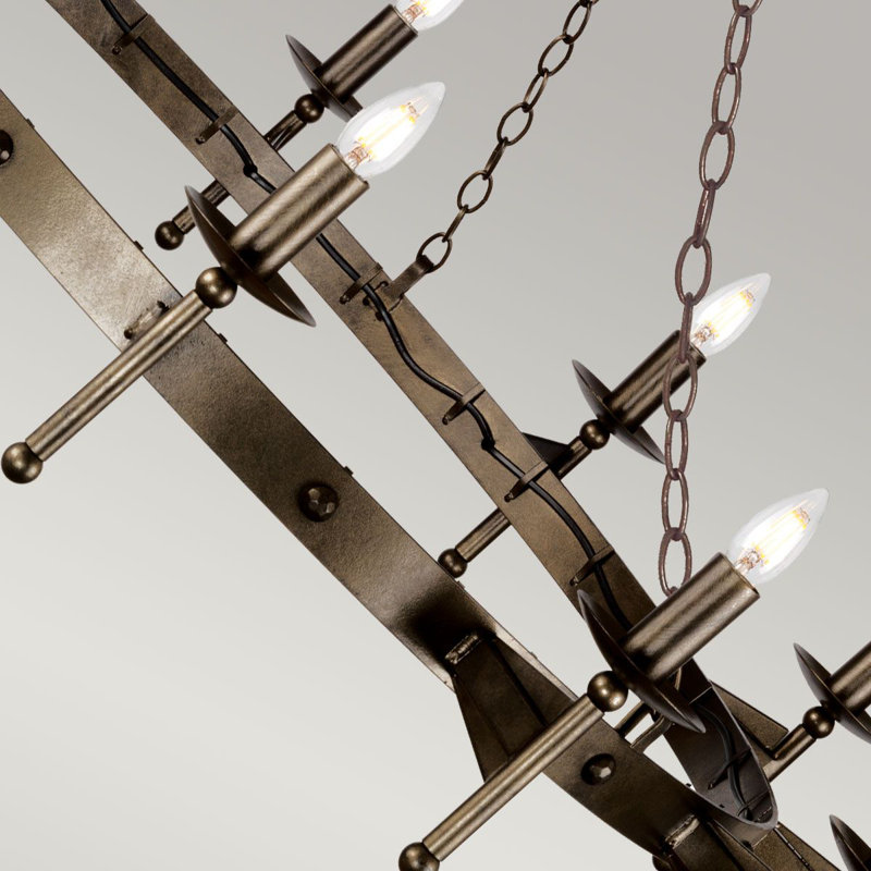 Suellen 12 - Light Waggon Wheel Chandelier