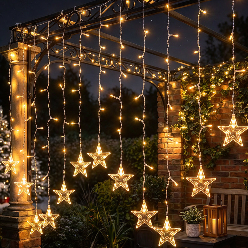 11.5' Star LED String Lights, Warm