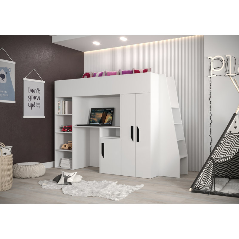European Single (90 X 200 Cm) Loft Bed Panel, Black