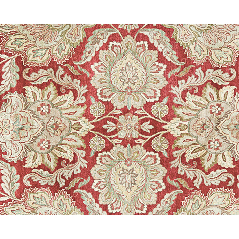 High-Quality Hand-Knotted Red And Gold Area Rug