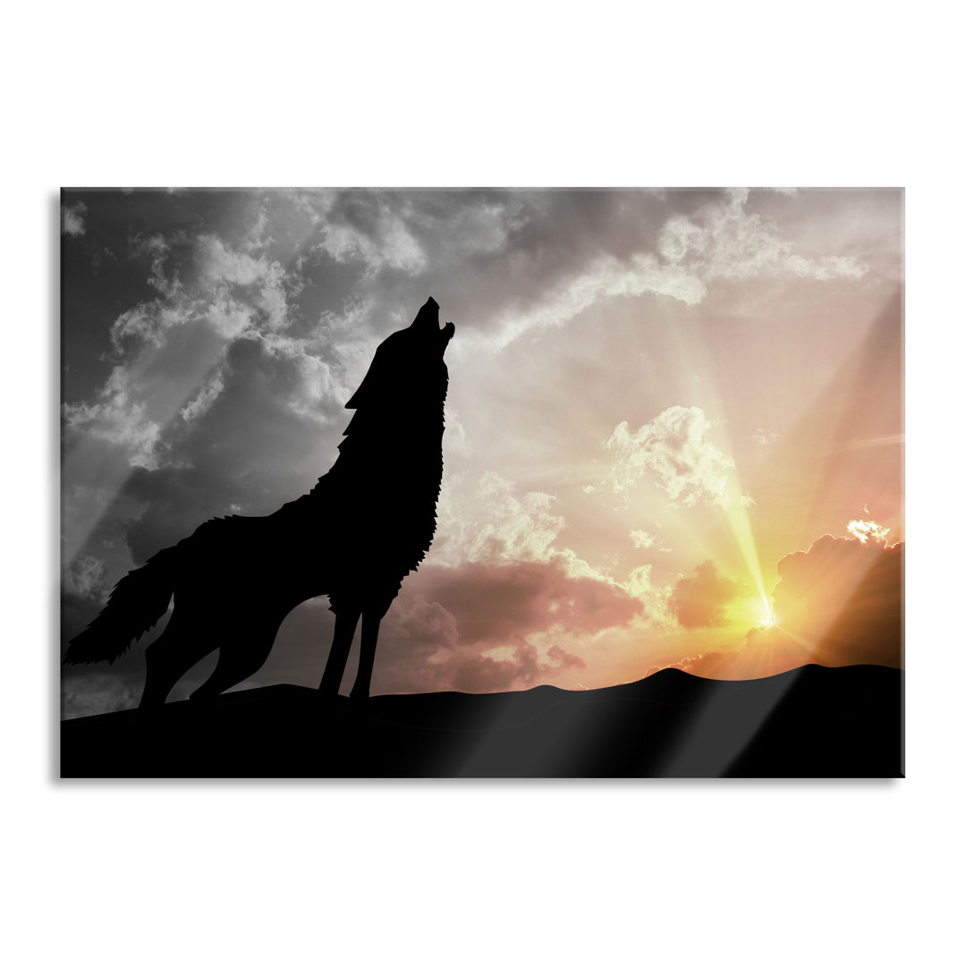 Howling Wolf - Unframed Photograph on Glass