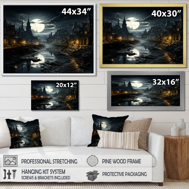 «Moody Night Factory Aesthétique I», reproduction sur toile, Toile tendue, H 24 po x l 32 po x P 1 po