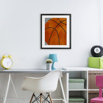 «Bouncing Fun Basketball», reproduction encadrée sous verre, design par Christine Simpson Art