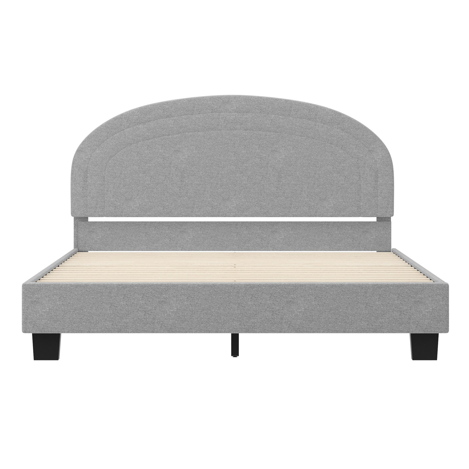 Aurey Upholstered Platform Bed, Gray, Full