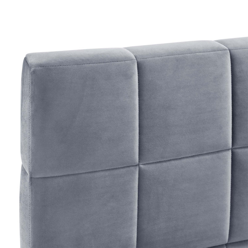 Structure de lit de jour / canapé rembourrée en velours, design moderne Mid-Century élégant avec tête de lit en textile confortable et couleurs polyvalentes