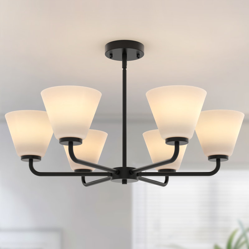 Lustre suspendu 6 lumières encastré Aigars pour bar de cuisine loft de couloir près du plafond, Beige