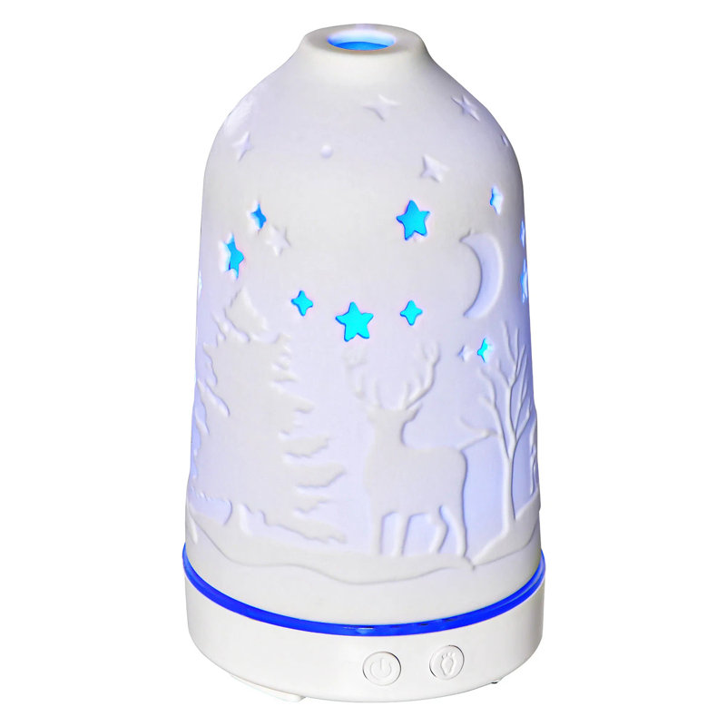 Humidificateur à huile essentielle diffuseur d'arôme 2 en 1, veilleuse à DEL 7 couleurs, 2 modes de brume, réglage de la minuterie, brumisateur ultrasonique sans eau pour la maison