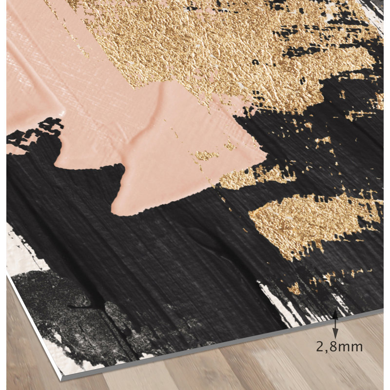 Dermitt Vinyl Machine Printed Area Rug, Rectangle 5'3" x 7'10.5"