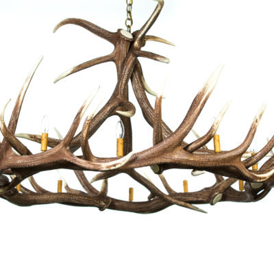 Lustre de roue de wagon 12 lumières unique/à l’état elk Lavinia