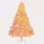 Sapin de Noël artificiel de 6 pi avec branches réalistes, 250 lumières DEL blanc chaud et 1000 pointes, rose-118034179