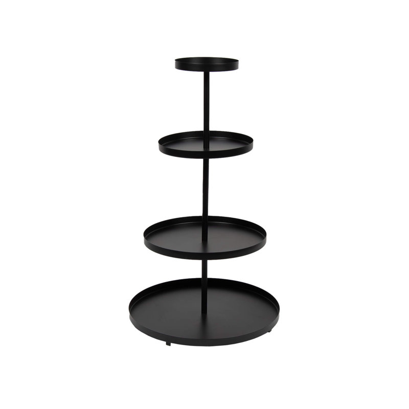 Métal noir rond à 4 niveaux