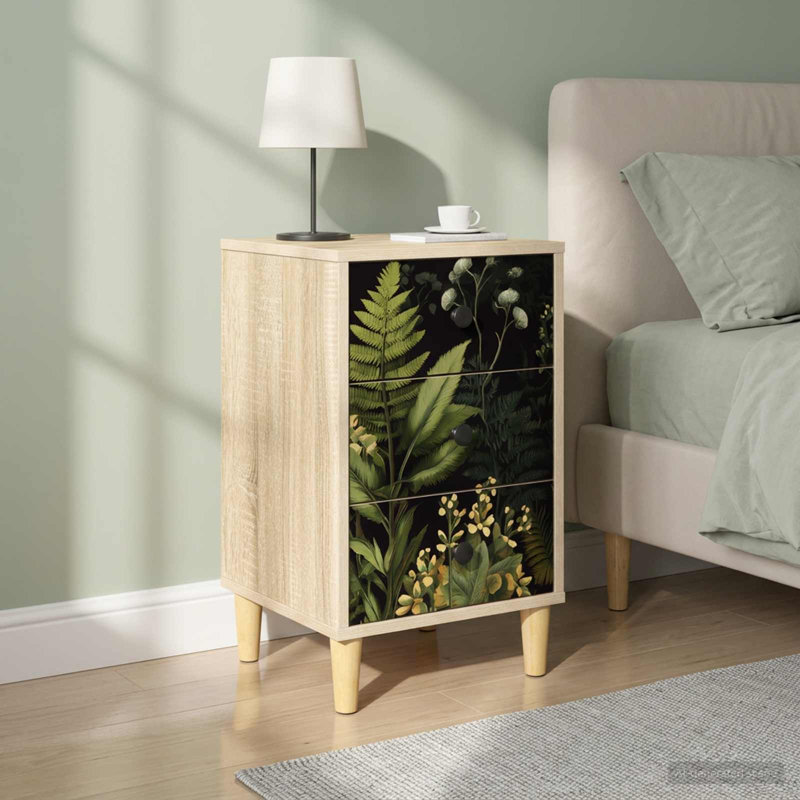  Bedside Cabinet Sonoma Oak Engineered Wood Nightstand Bedroom Furniture