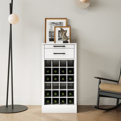 Buffet à vin brun modulaire noyer avec 28 fentes - option de rangement contemporain 28 armoires ajoute du caractère à votre maison