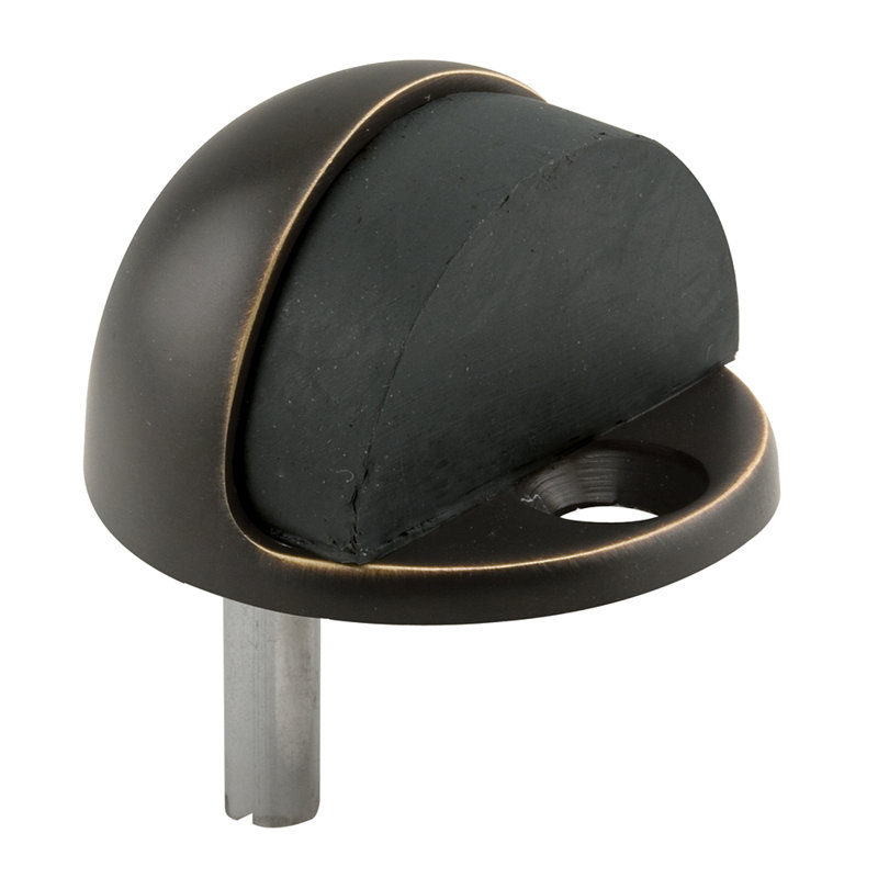 Door Stop, 1 in. Reach, Cast Brass, Oil Rubbed Bronze Finish, Floor Mount (Single Pack), Oil Rubbed Bronze