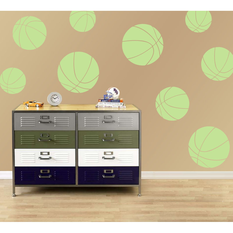 Décalcomanie murale baskets, H 40 po x l 40 po x P 0,01 po, Tarte à la lime