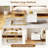 Gold And White Coffee Table Set Of 2, With Marble Pattern Coffee Table With Drawer Metal Frame Square End Table