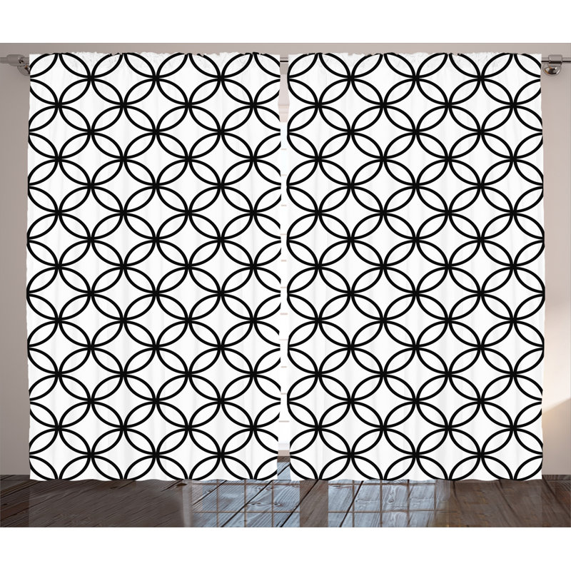Springer Interlace Circle Decor Semi-Sheer Rod Pocket Curtain Panels, 54" W x 84" L