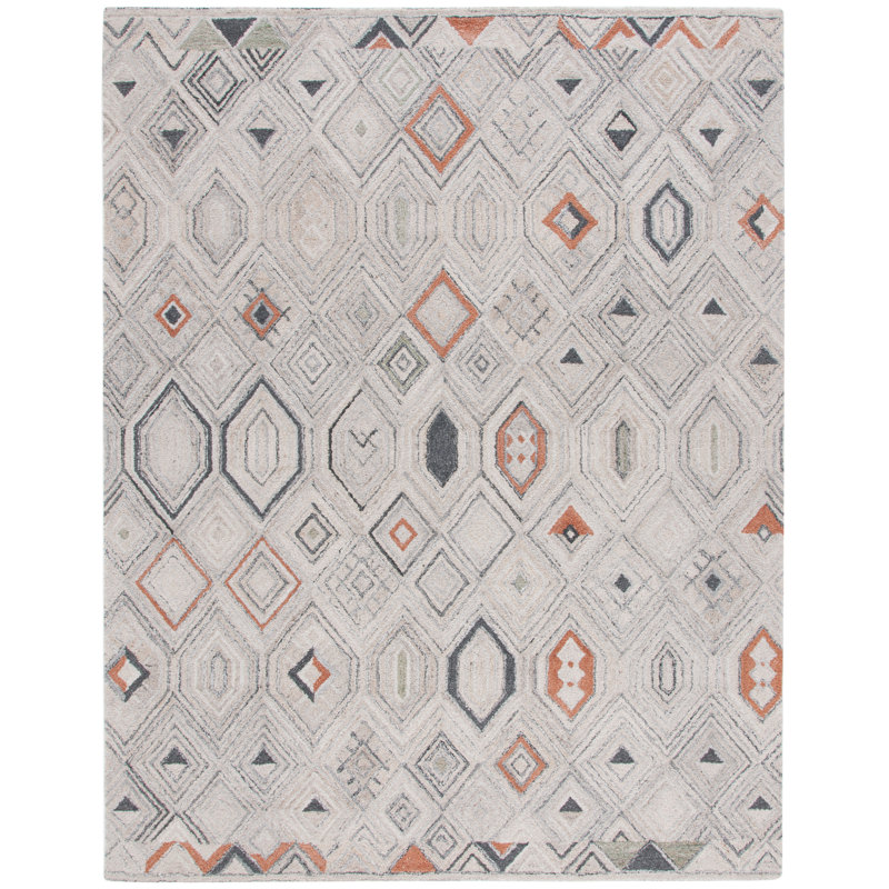 Tapis Marquee 124 en rouille / gris, Rectangle 8 pi x 10 pi