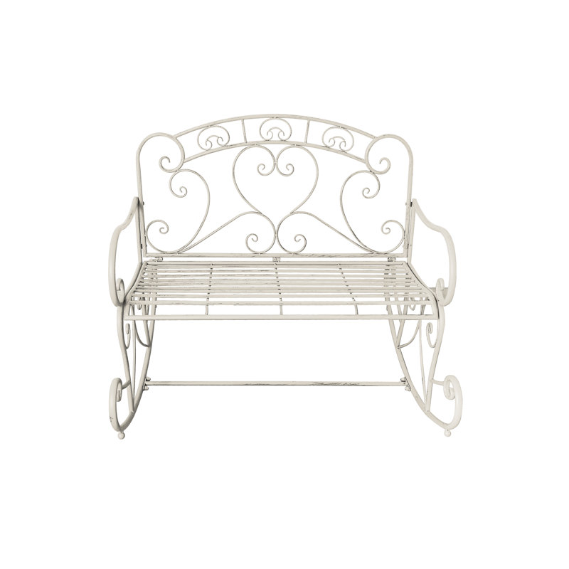 Mcglone Iron Outdoor Bench, Antique White
