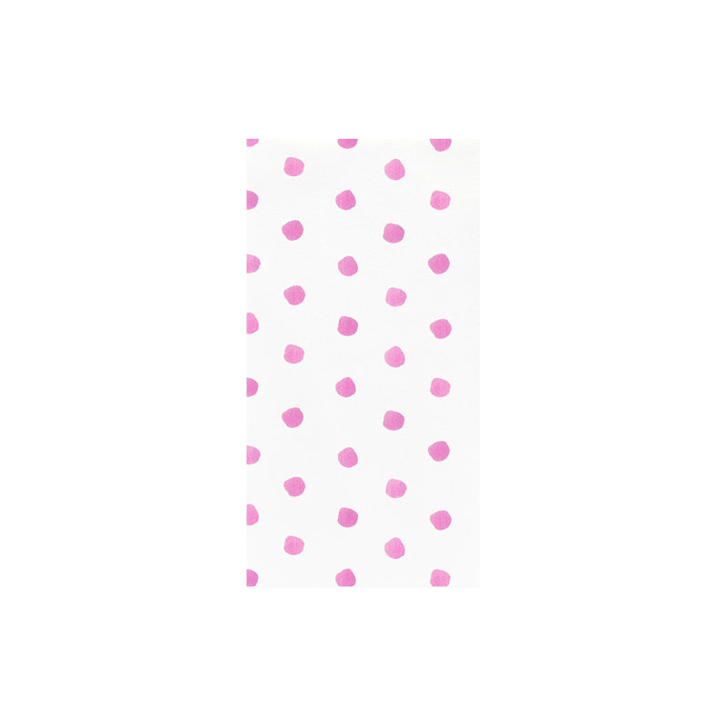 Papersoft Spunlace Polka Dots Square Napkin, 13" W x 15.75" L, Pink
