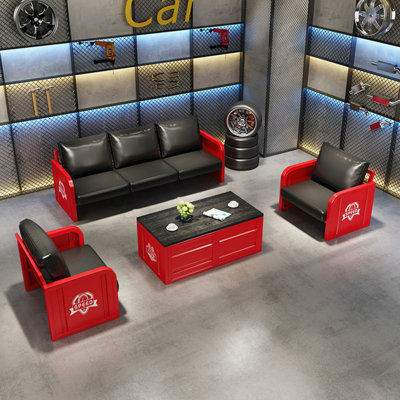 Manraaj 4 - Piece Faux Leather Living Room Set