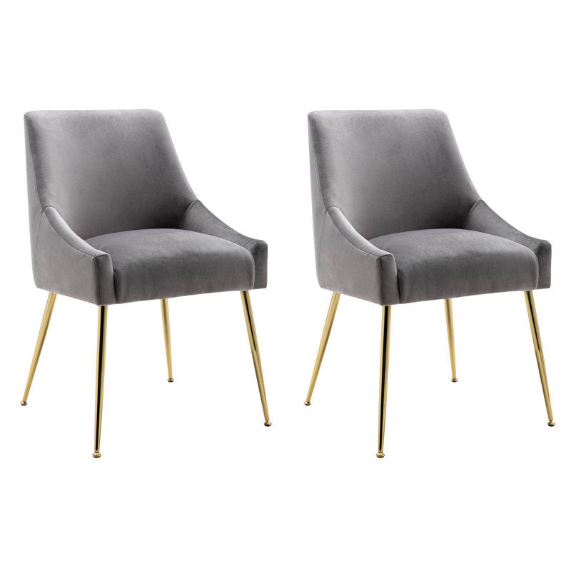 Fauteuil en velours l 21,5 po Koblas, Velours gris