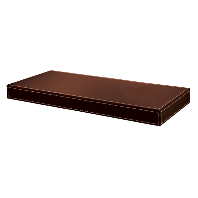Azure Leather Floating Shelf, Rich Brown, 1.75" H x 24" W x 10" D