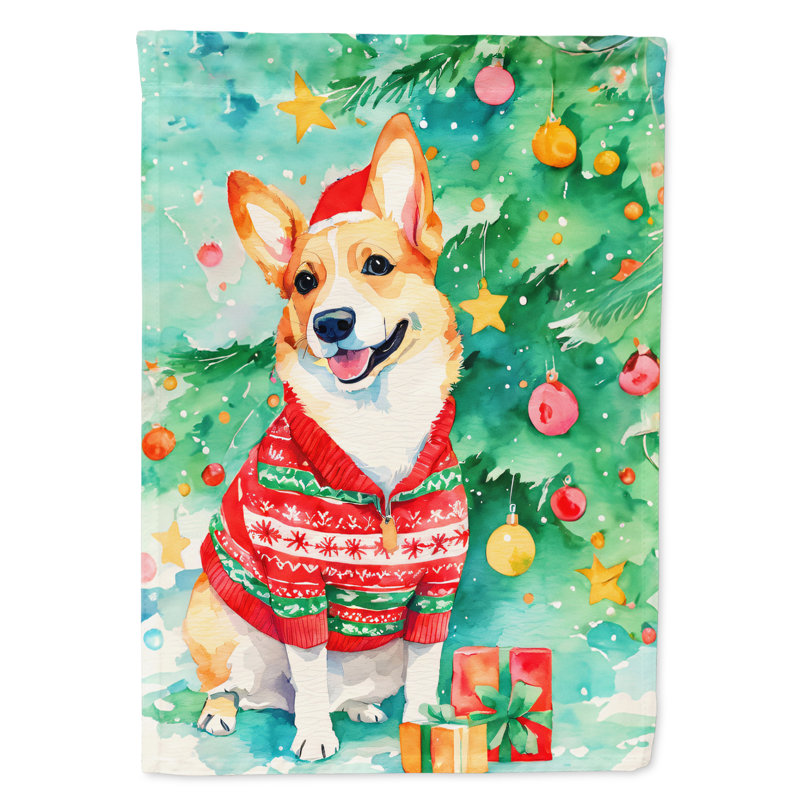 Polyester double face Noël, H 15,5 po x l 11,25 po