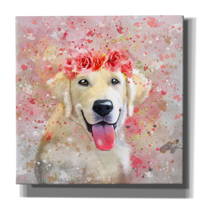 "Flower Crown Labrador Retriever 4" par Furbaby Affiliates