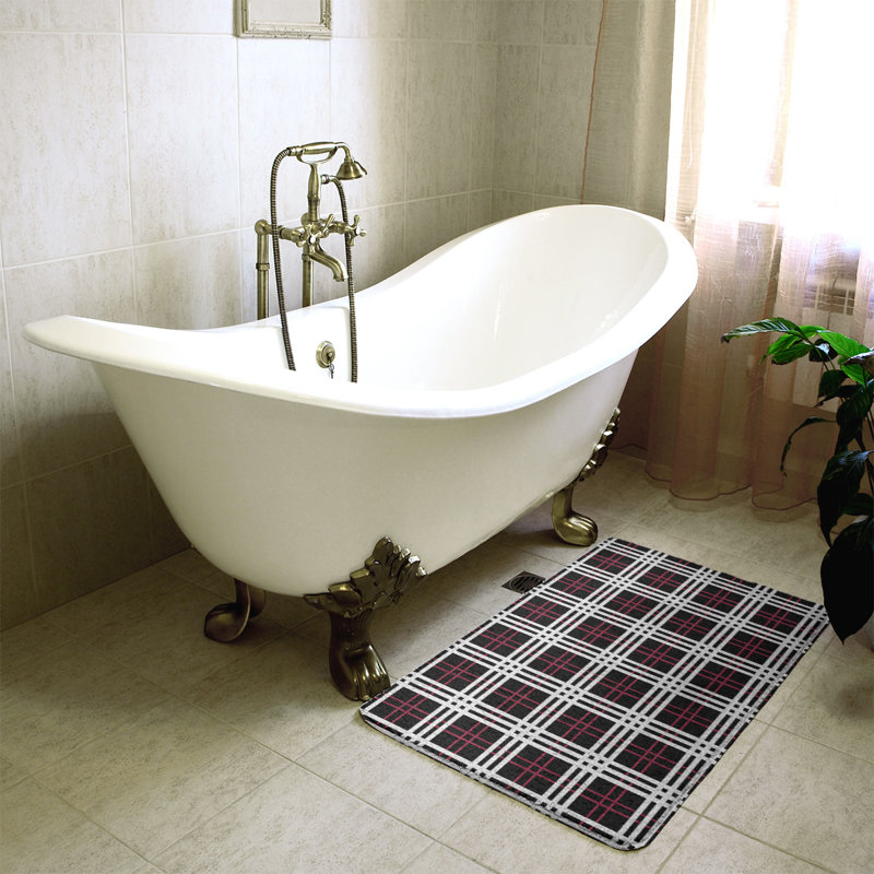 Tapis pour salle de bain Philadelphia, l 21 po x L 34 po, Black/White/Red