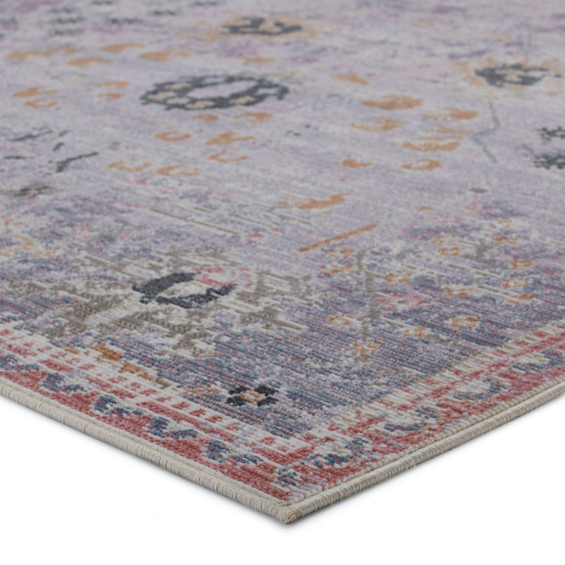 Tapis intérieur / extérieur mauve / rouille / noir Forand, Rectangle 4 pi x 5 pi 7 po