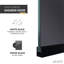 Porte de douche fixe sans cadre en verre trempé noir mat avec garde de raz-de-marée 34 po x 74 po Screen Series-64345449