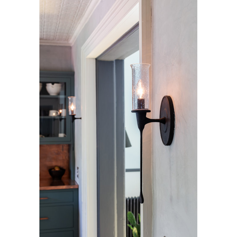 Chisel 1 Light Wall Sconce, Black Iron